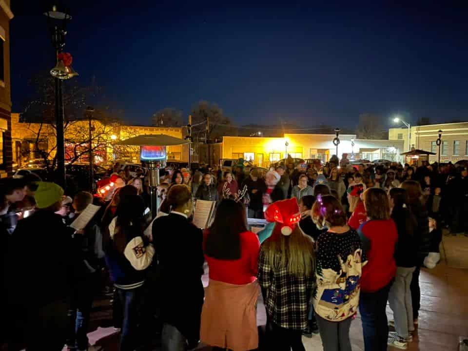 Group of festive carolers 