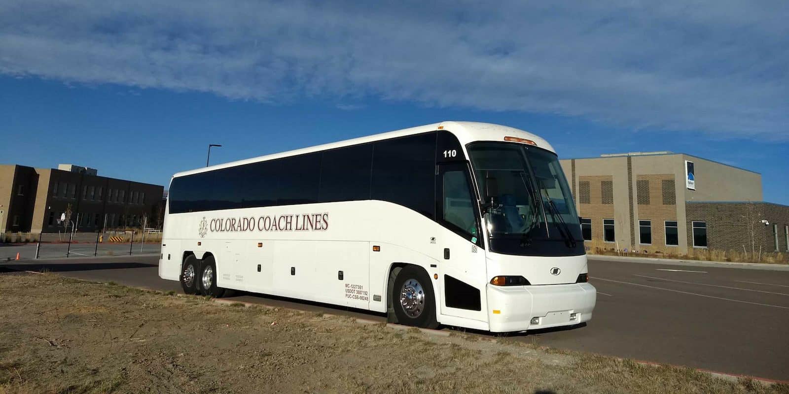 A Colorado Coach Lines bus close up