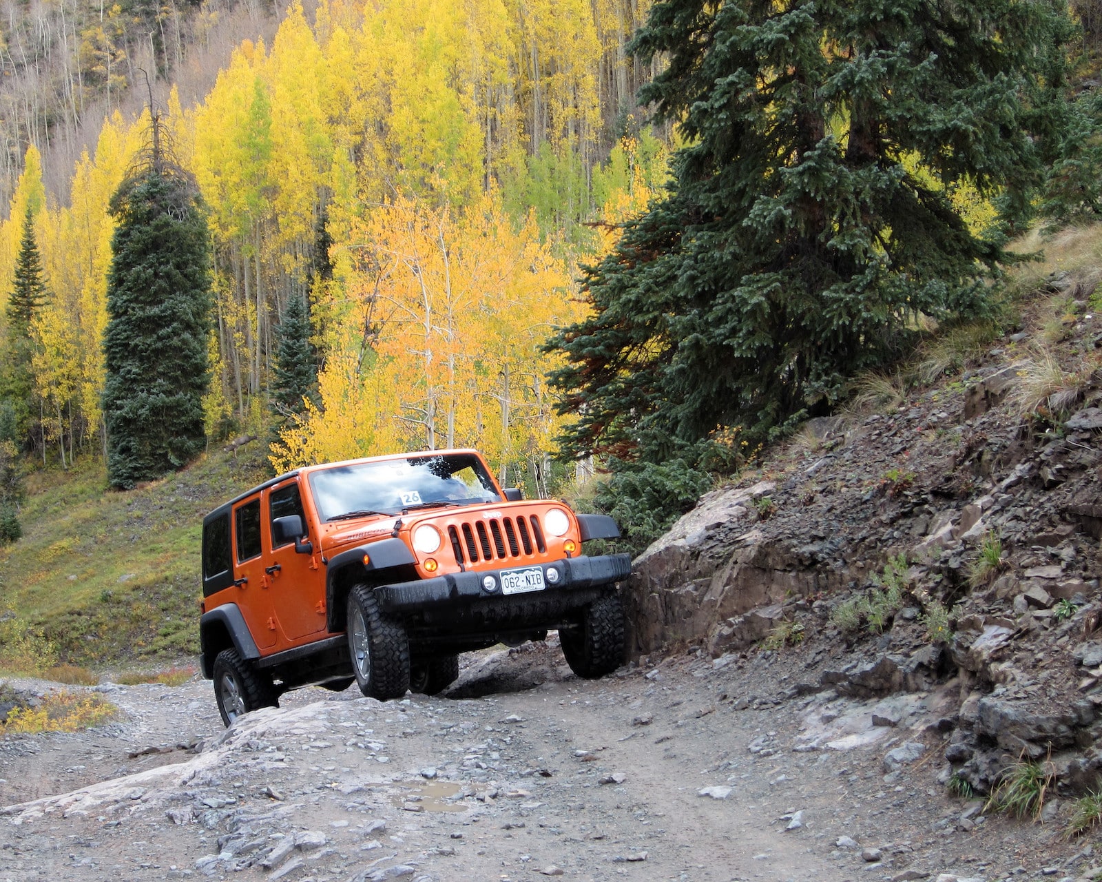 Jeep Rubicon in Ouray Colorado Alpine Loop