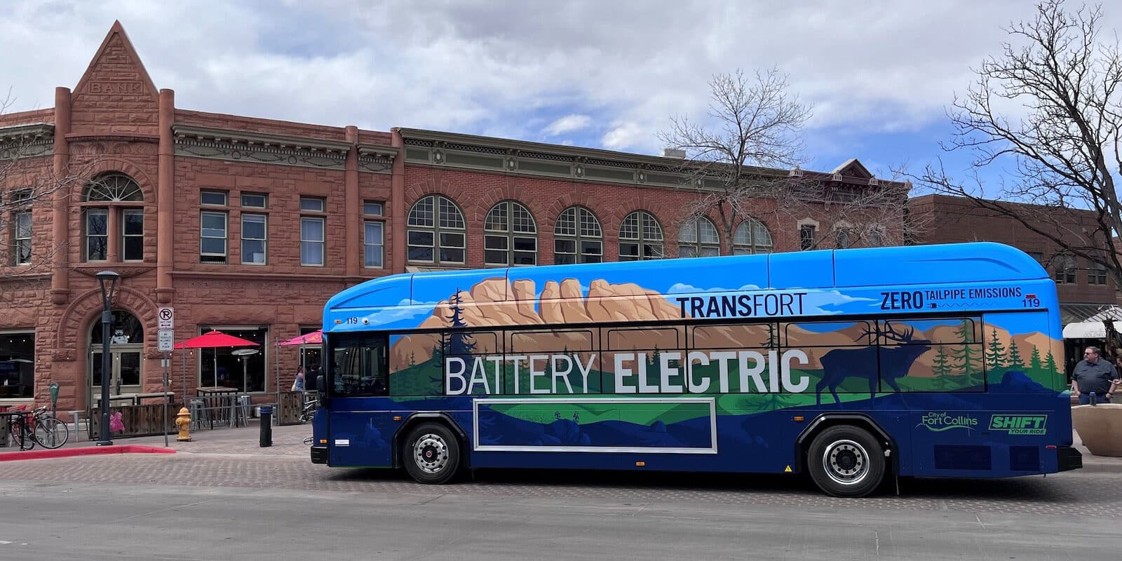 RideTransfort Bus in Old Town Fort Collins