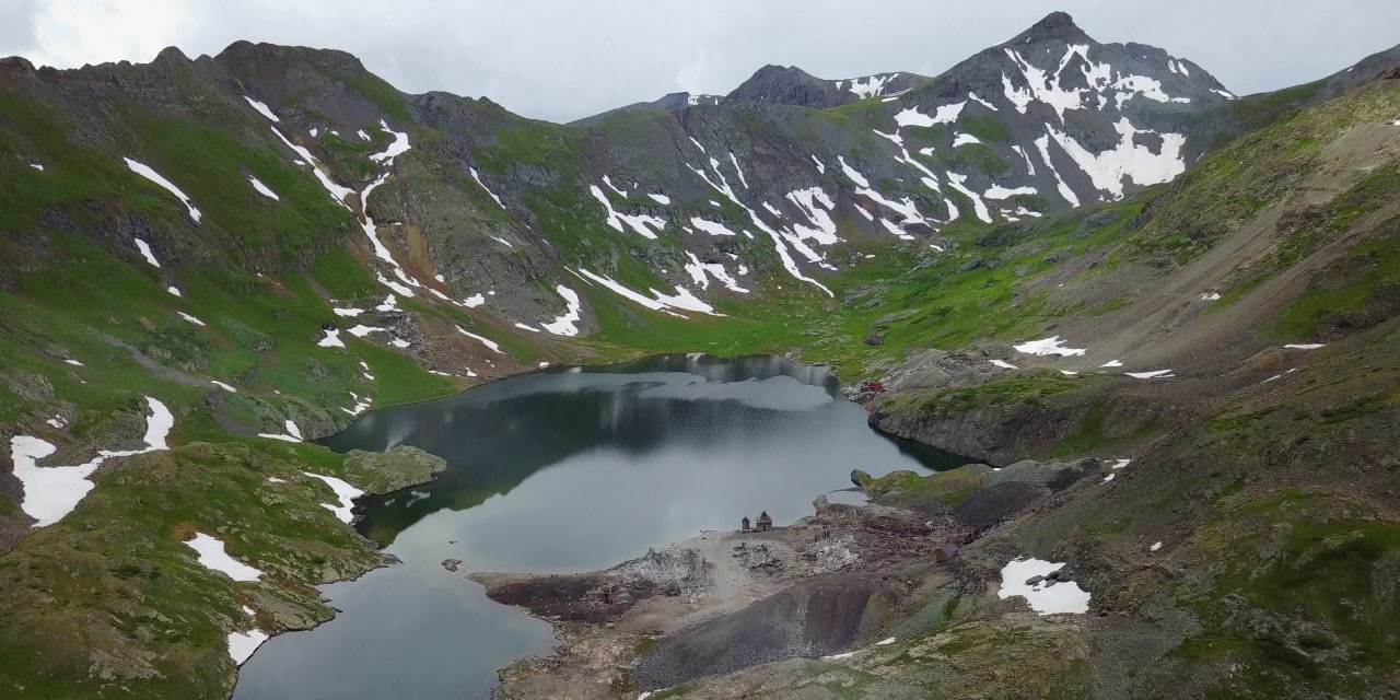 Aerial View of Silver Lake Ghost Town Colorado