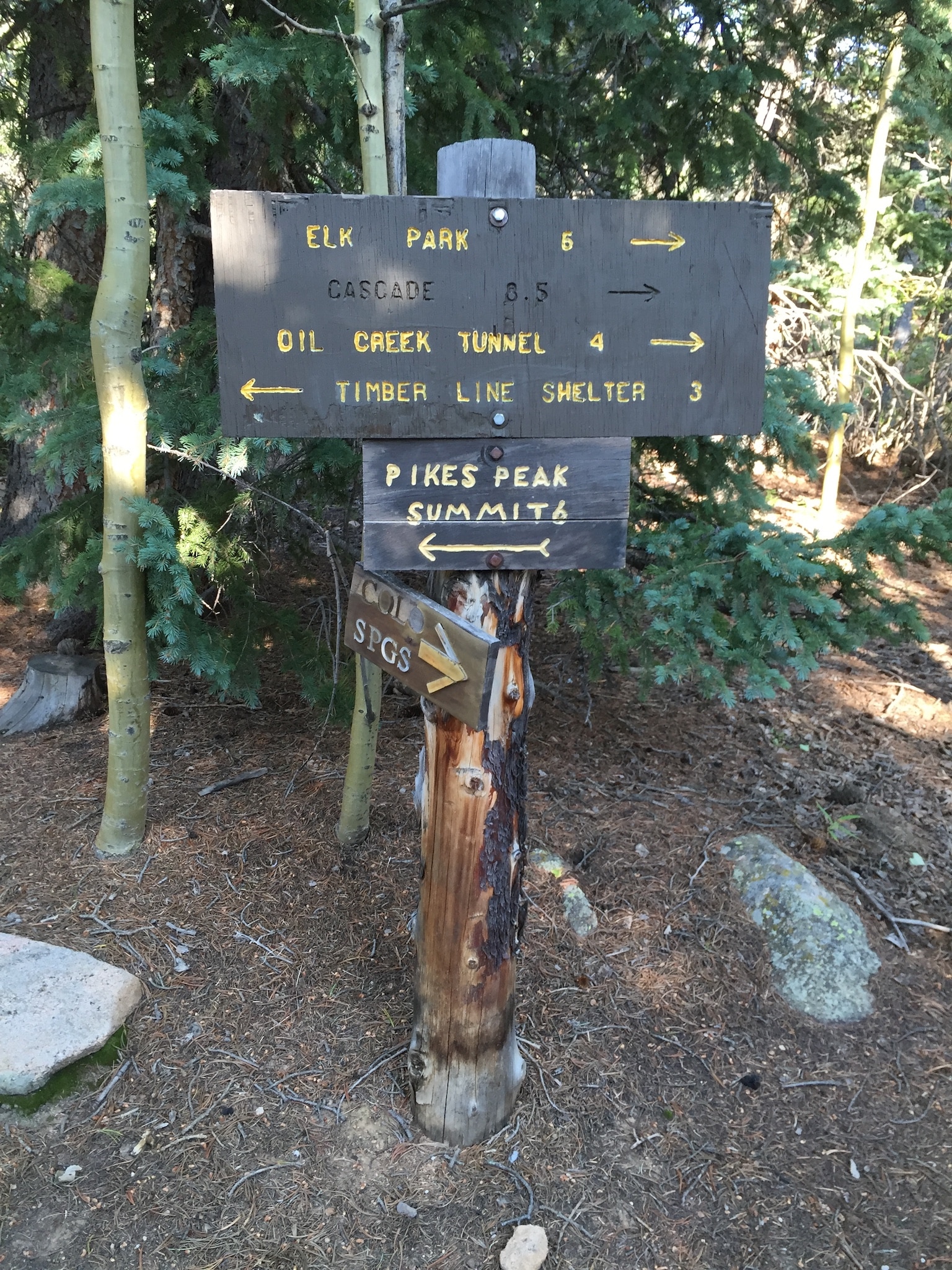 Barr Camp Pikes Peak Sign for Barr Trail