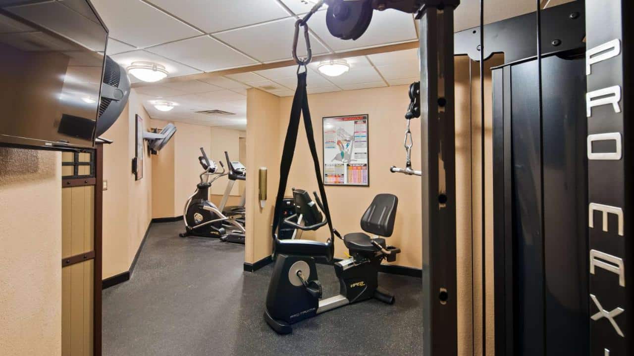 Indoor gym equipment at Best Western Plus Peak Vista Inn & Suites in Colorado Springs