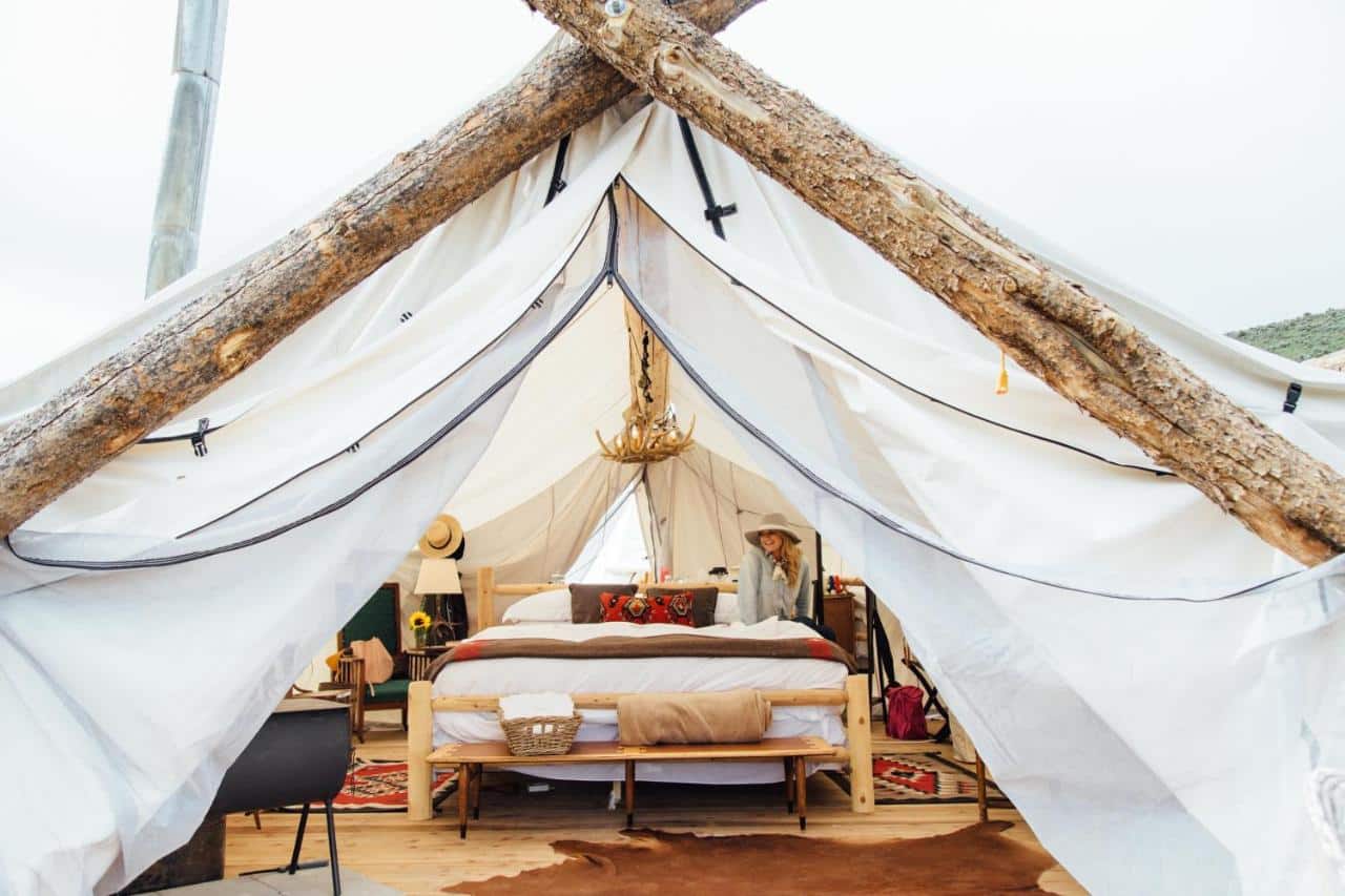 Looking inside a Summit Tent at Collective Vail Retreat