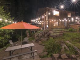 Cucharas River Bed and Breakfast patio at night