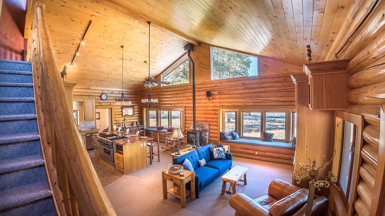 Aerial view of kitchen and living room at Elktrace Bed and Breakfast in Pagosa Springs, Colorado