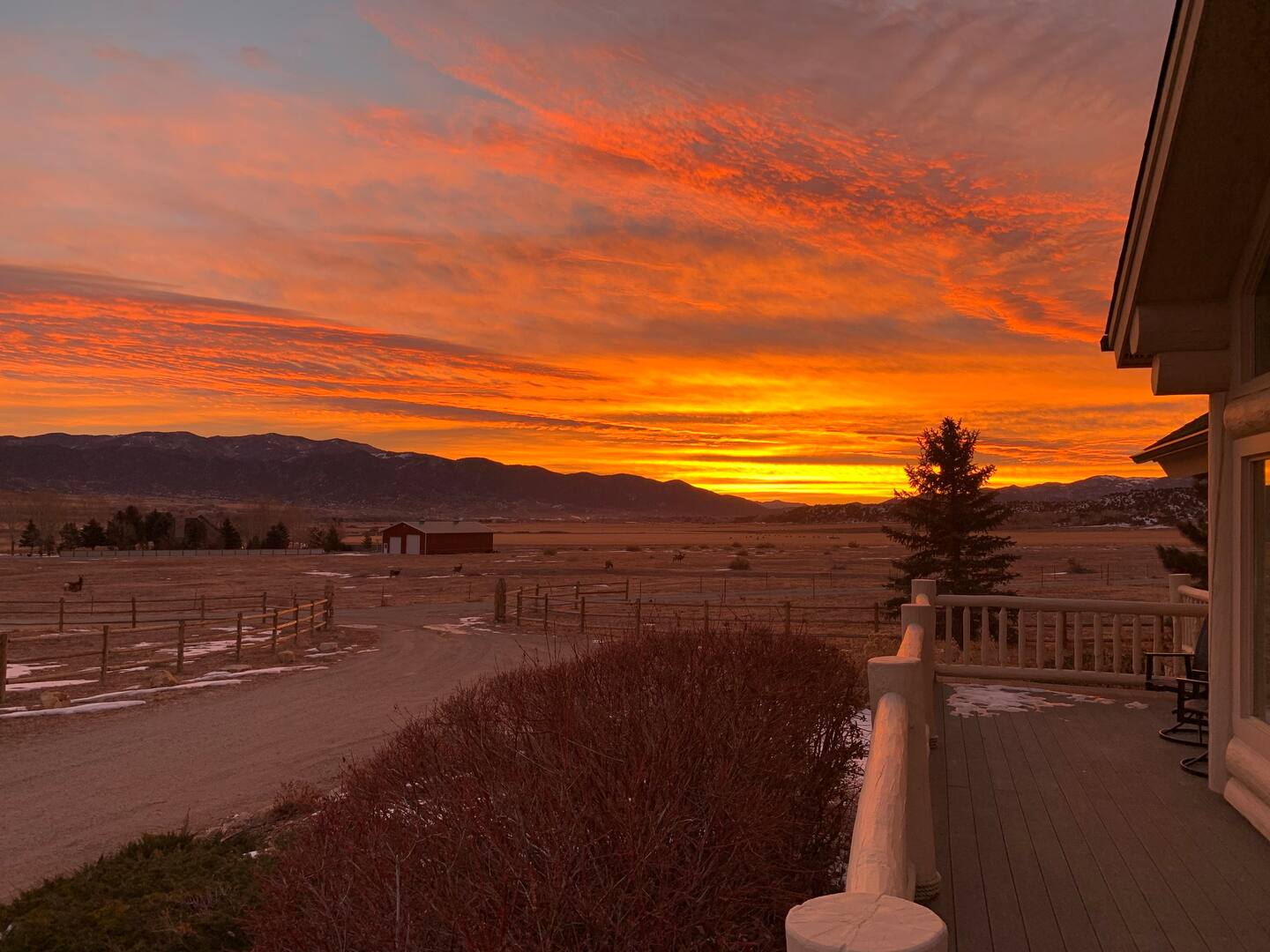 sunset from Moonlight Acres Vacation Rental Salida CO