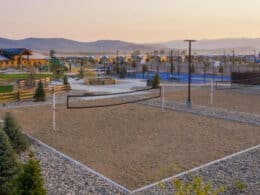 Sand volleyball court at Sun Outdoors Rocky Mountains in Granby, Colorado