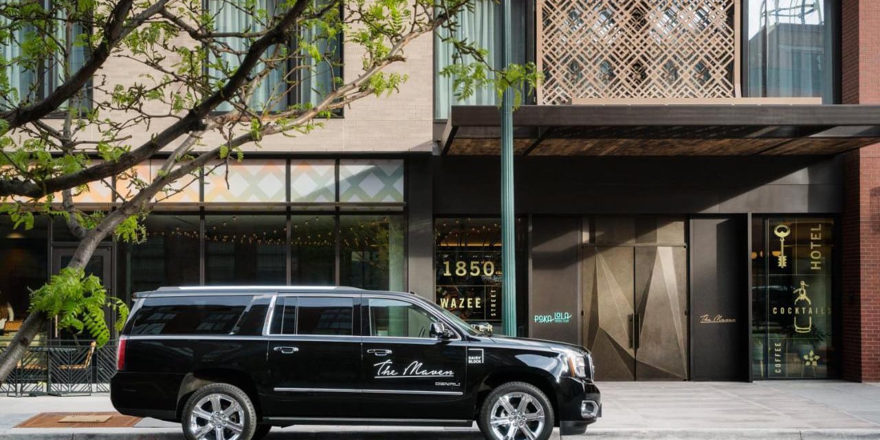 Exterior close-up of The Maven Hotel at Dairy Block in Denver, Colorado