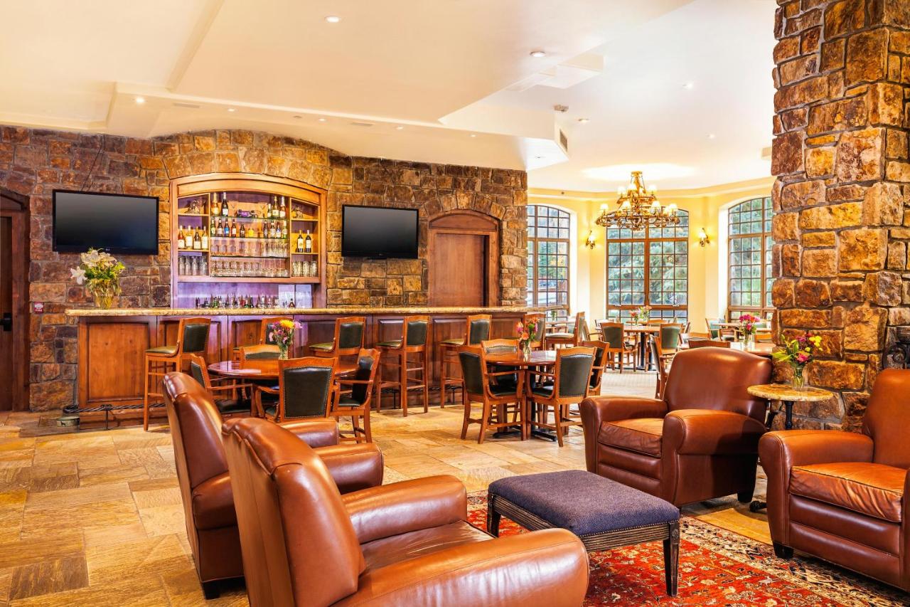 Bar and restaurant seating area at the Tivoli Lodge in Vail, Colorado