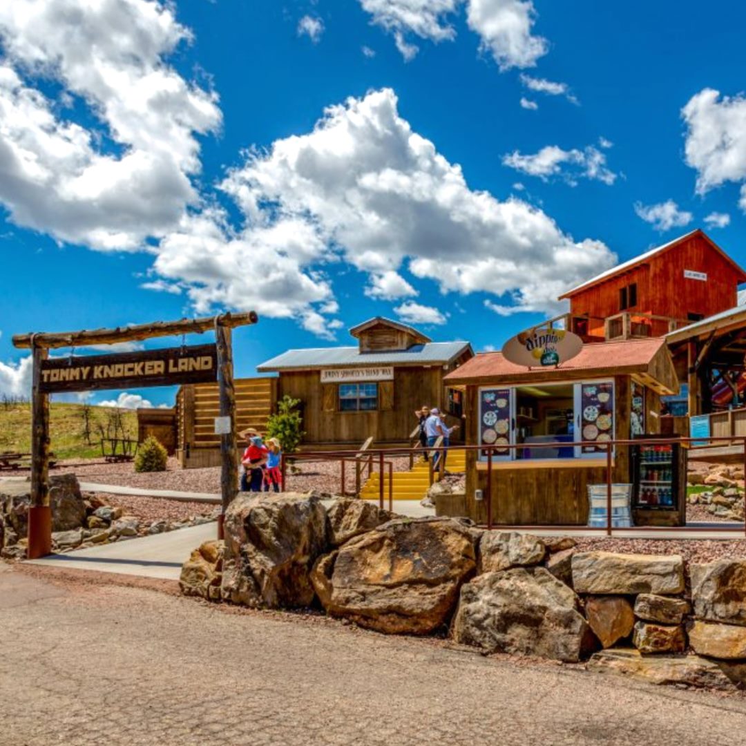 Entrance to a kids play area at Royal Gorge Bridge and Park called Tommy Knocker Playland