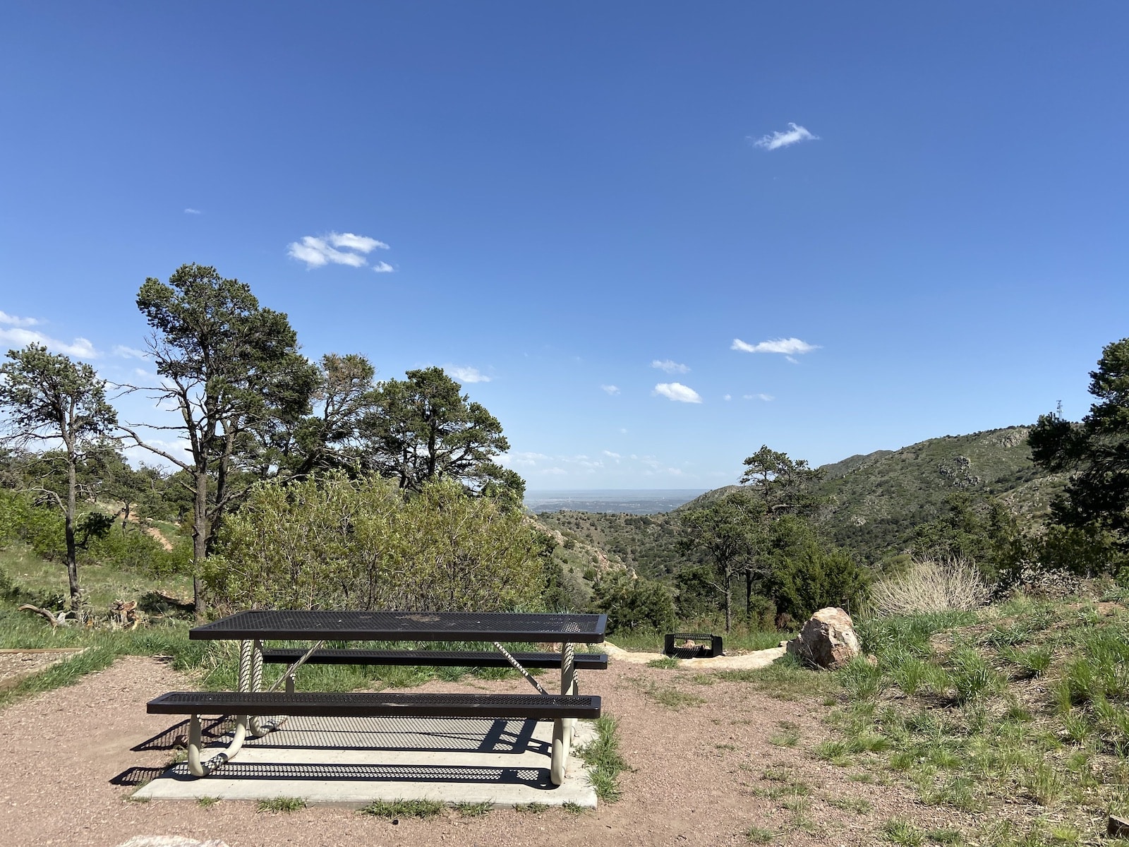 East Ridge Campground campsite overlooking the foothills of Canon City, Colorado