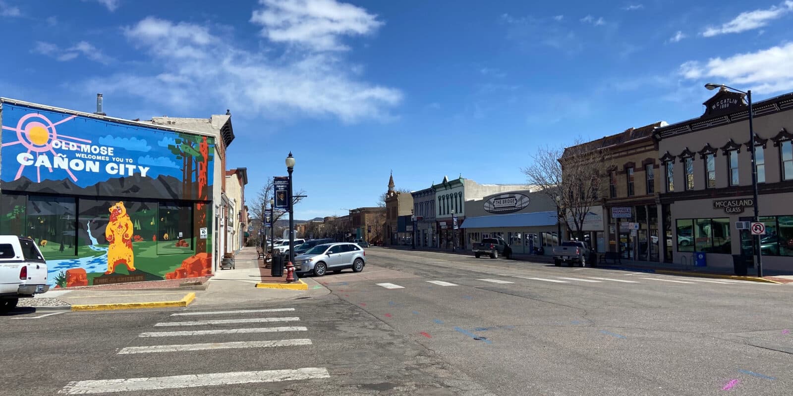 image of a mural and historic buildings in Downtown Canon City, Colorado