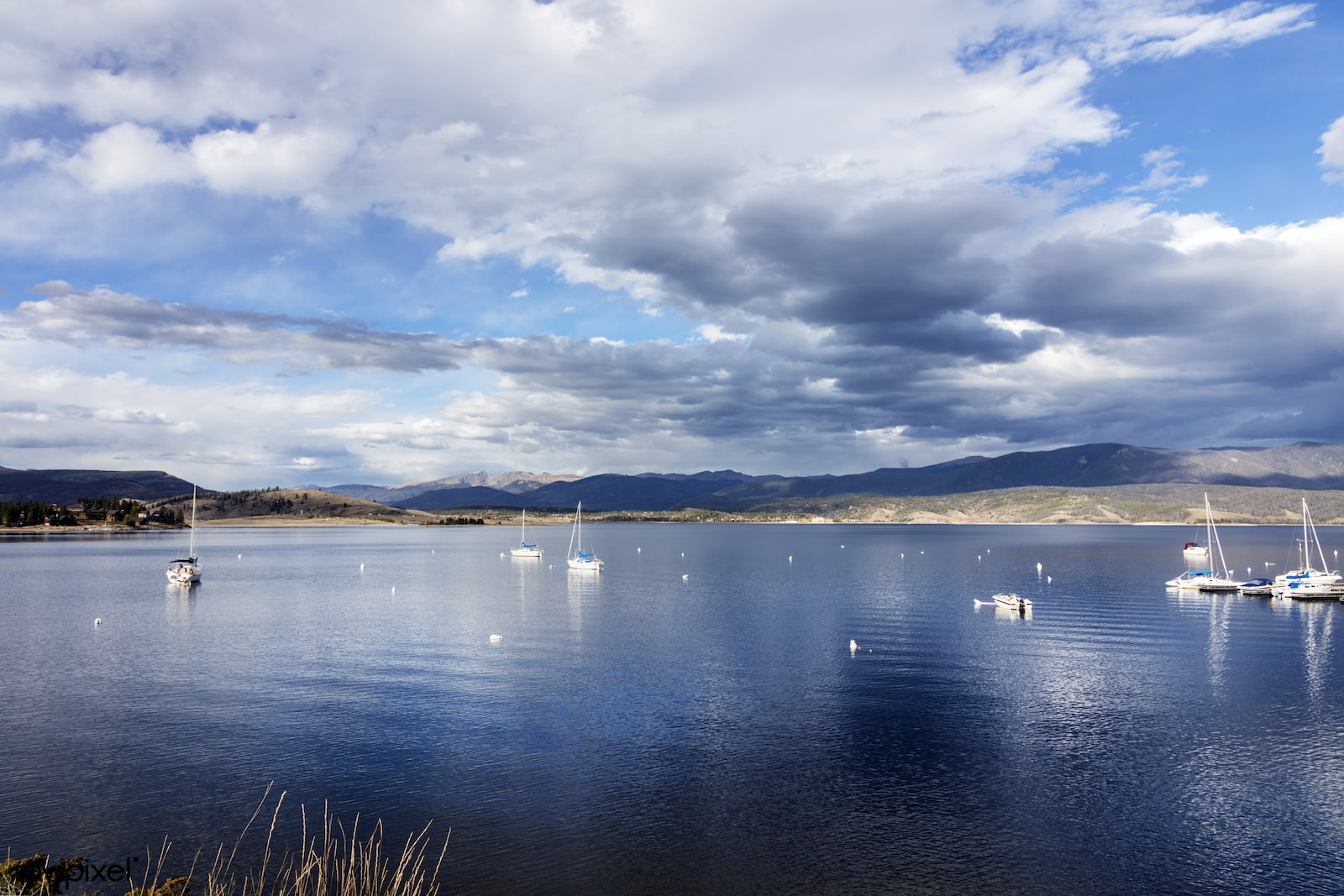 Sailboats on Lake Granby in Grand County, Colorado