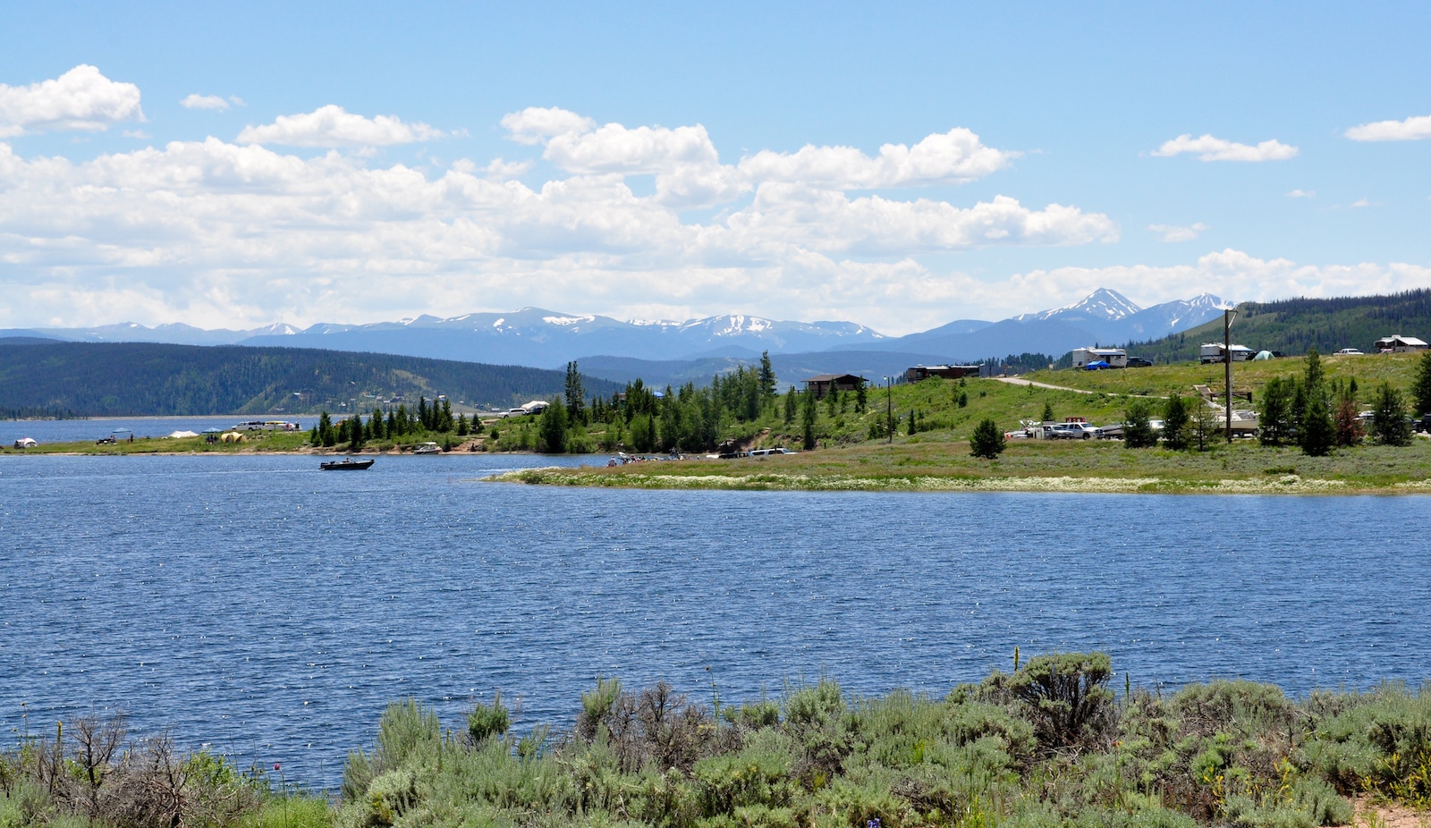 Campground on the shores of Lake Granby in Colorado