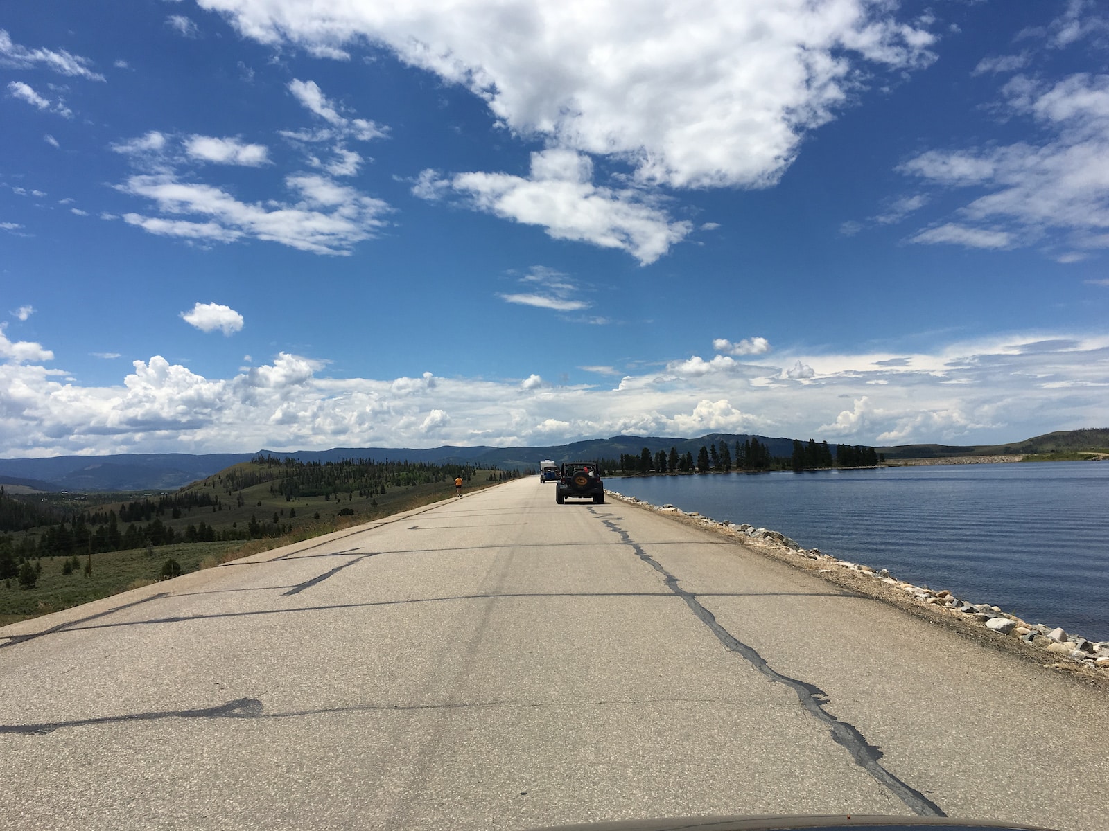 Road beside Lake Granby in Colorado