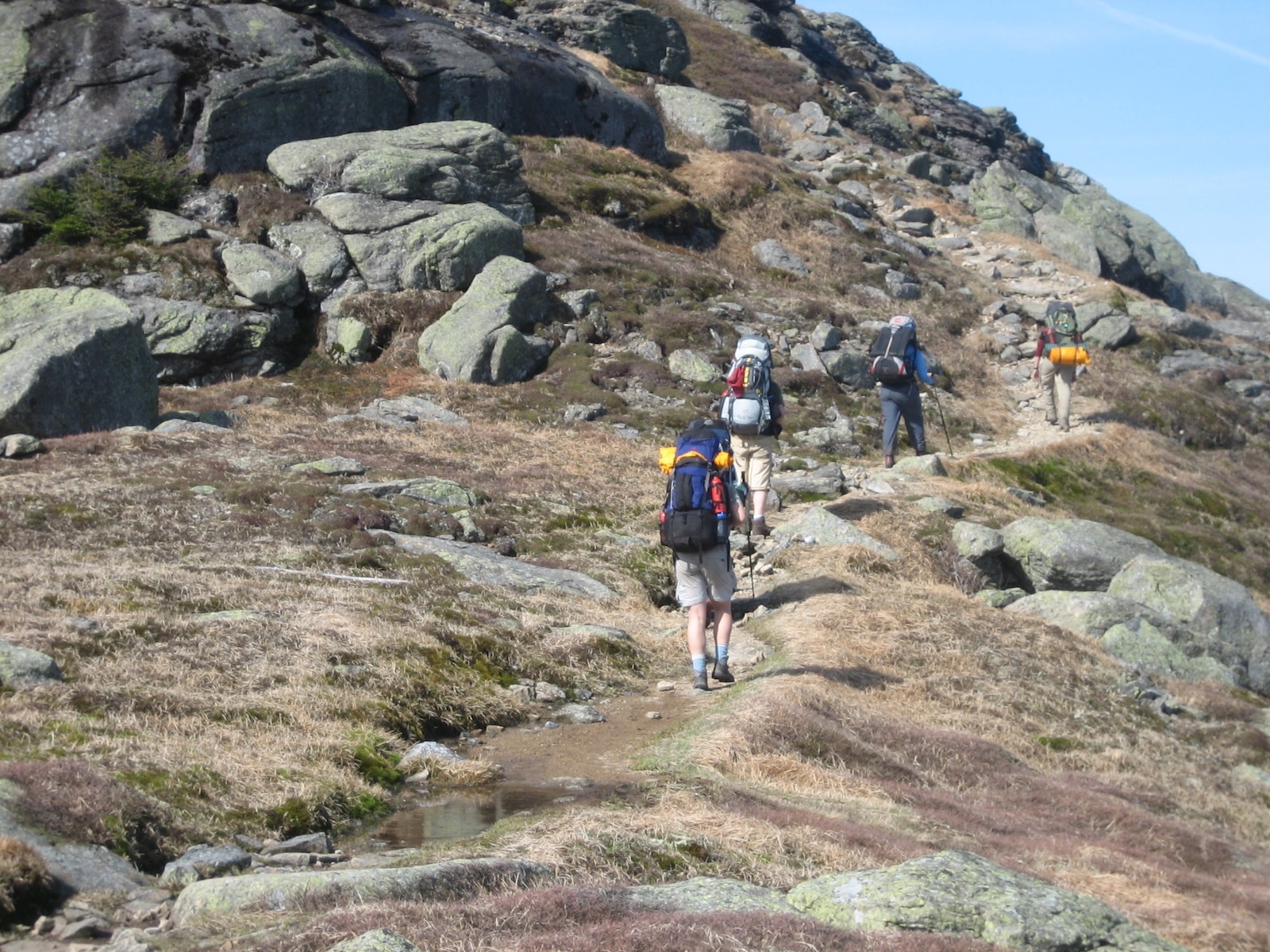 Hikers heading up the hiking trail on Mount Garfield in Colorado