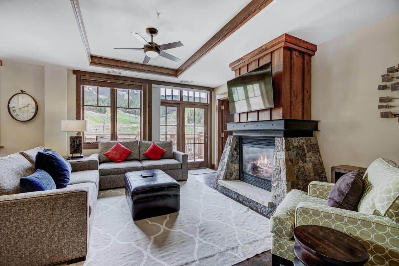 Living room at One Ski Hill in Breckenridge, Colorado