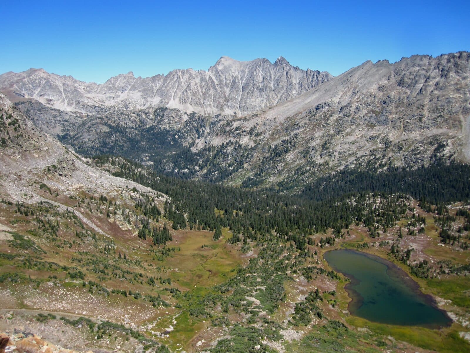 view of the Indian Peaks and Caribou Lakes in Colorado