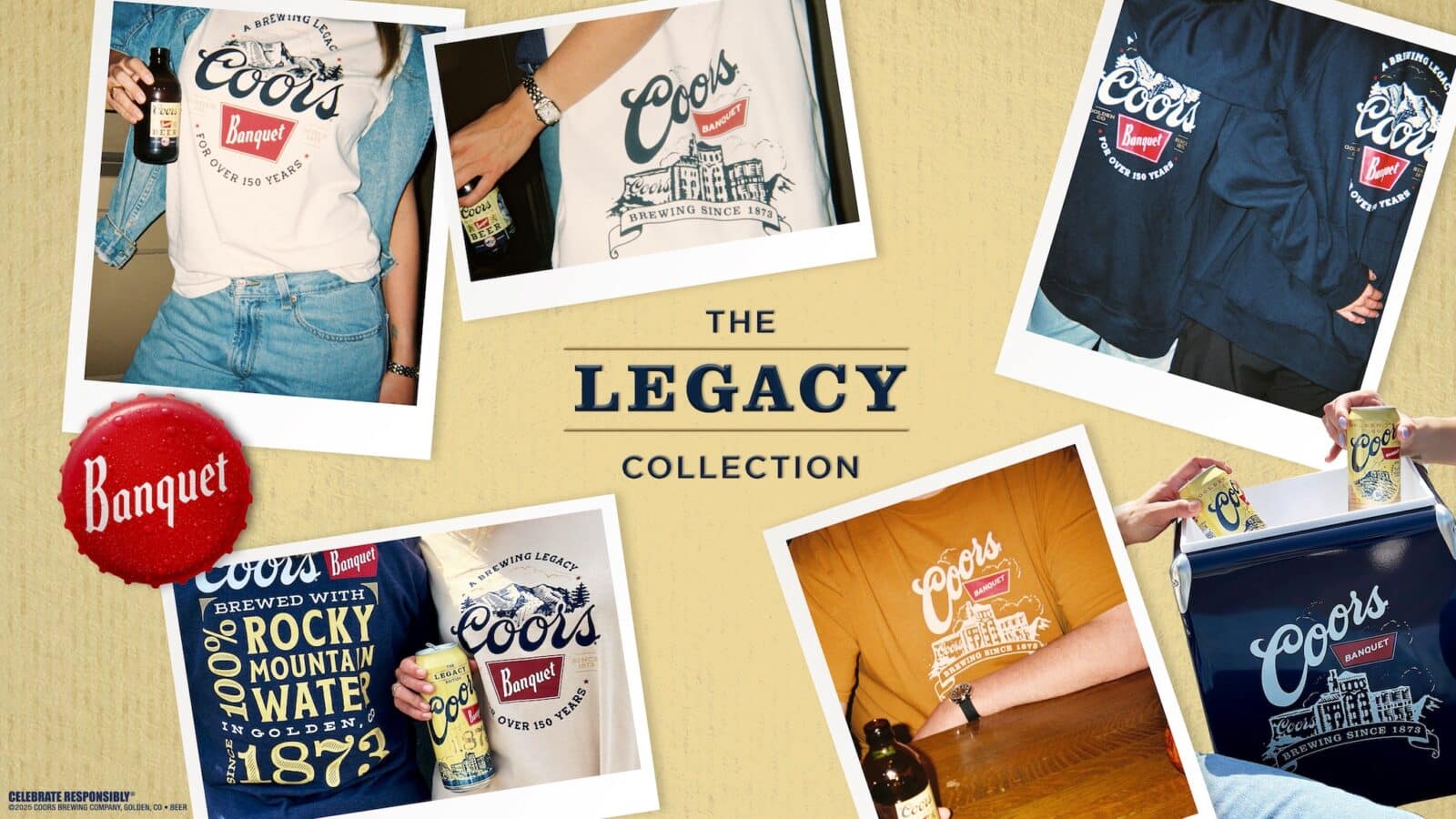 collage of limited time merchandise from Coors Banquet Legacy Collection