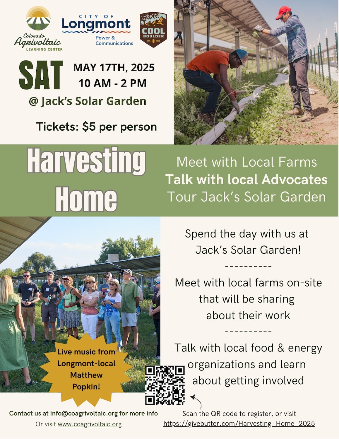 Harvesting Home 2025 registration poster