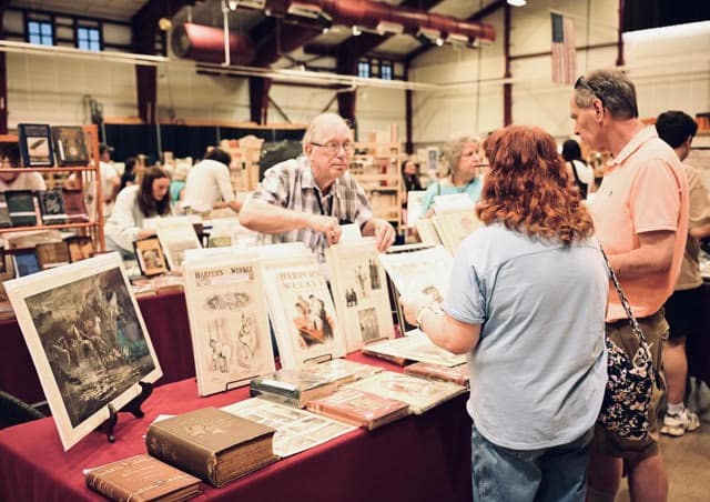 crowds gather at the Rocky Mountain Book and Paper Fair in Castle Rock, CO
