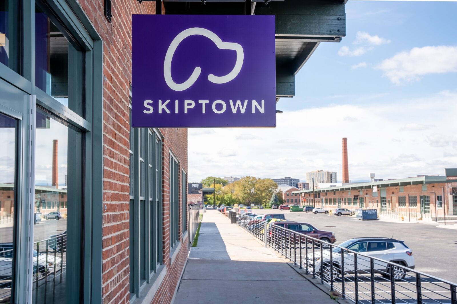 Exterior signage for Skiptown in RiNo Denver