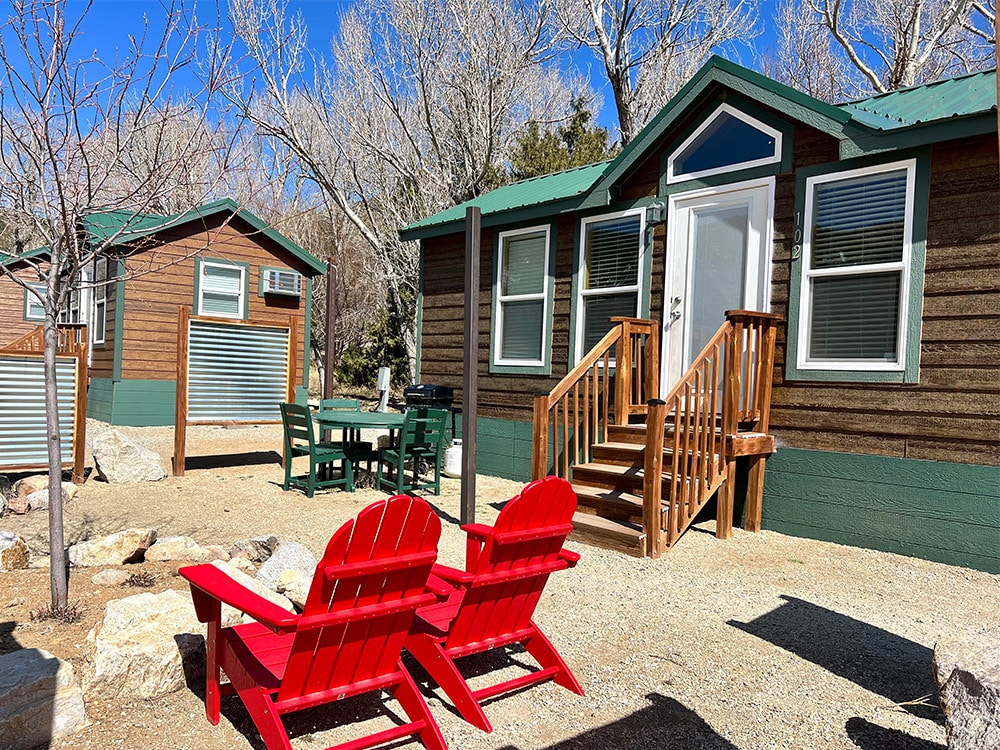 exterior of Deluxe Cabin rental at A-Lodge-Salida