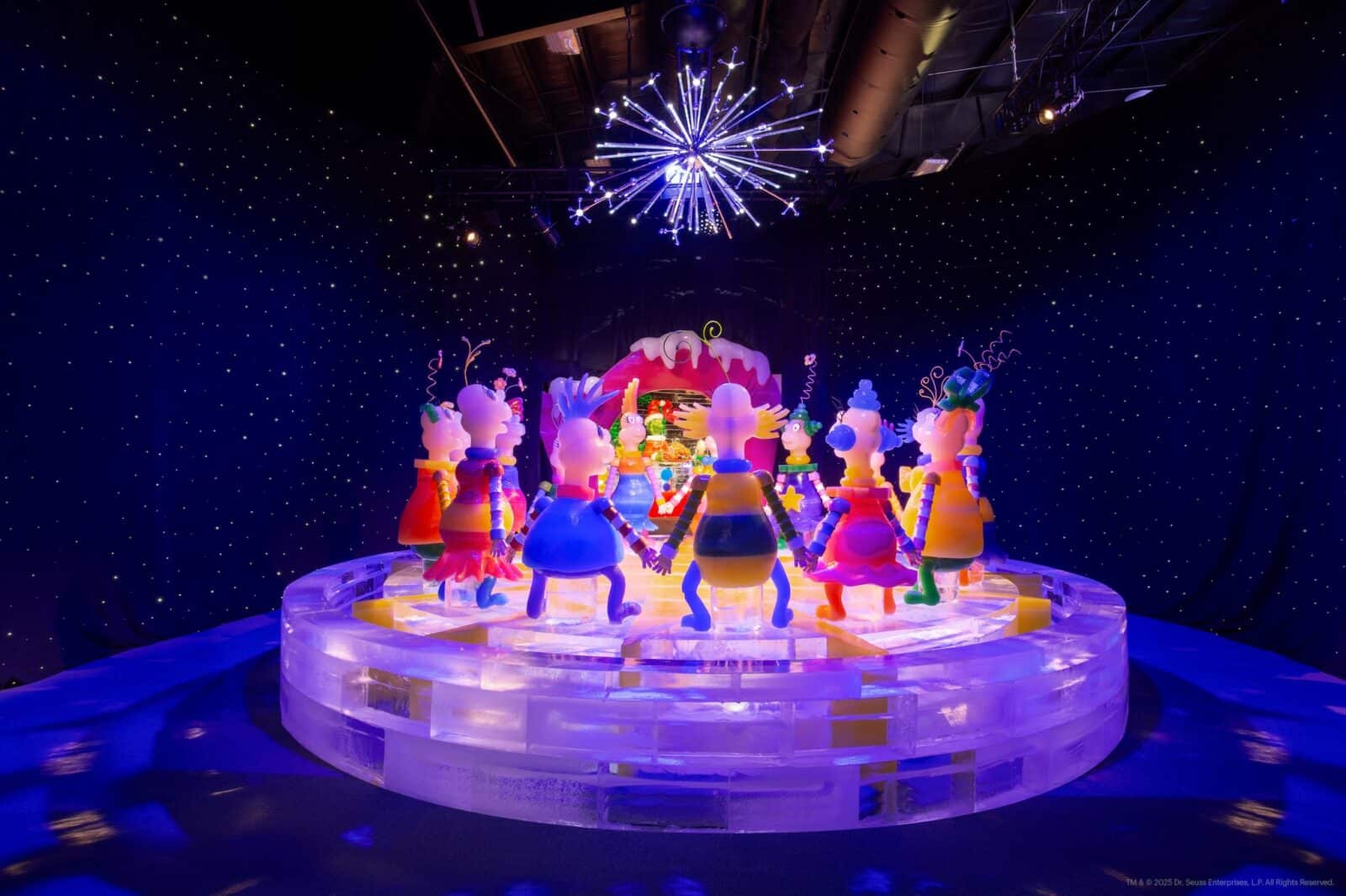 The Whos gather in a circle during ICE! exhibit