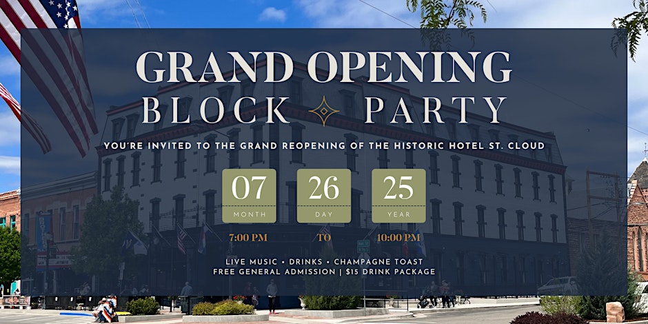 Hotel St. Cloud Grand Opening Block Party poster