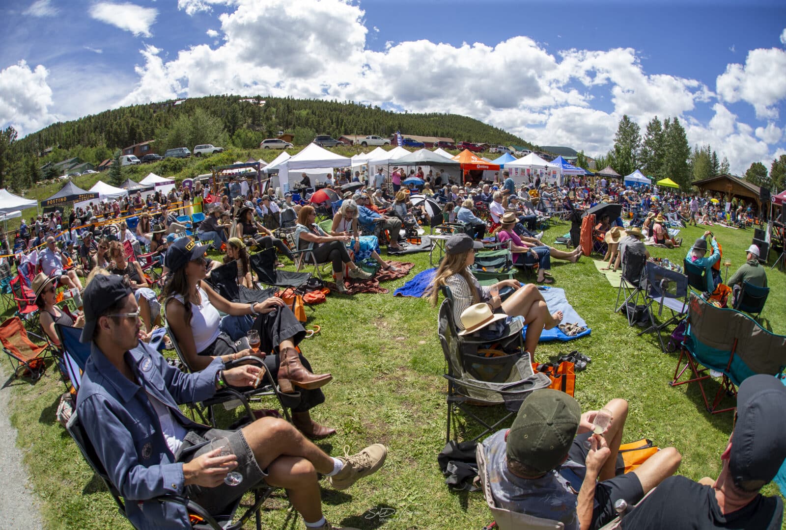 Crowd watches the stage at the Nederland Jazz & Wine Festival