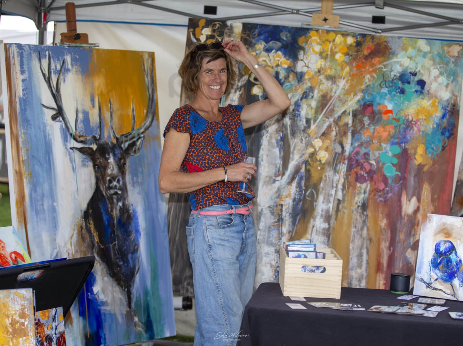 lady art vendor at Nederland Jazz & Wine Festival