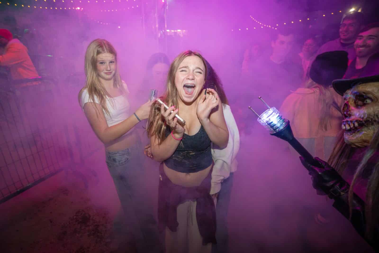 girl screams at the 13th Floor Haunted House in Denver