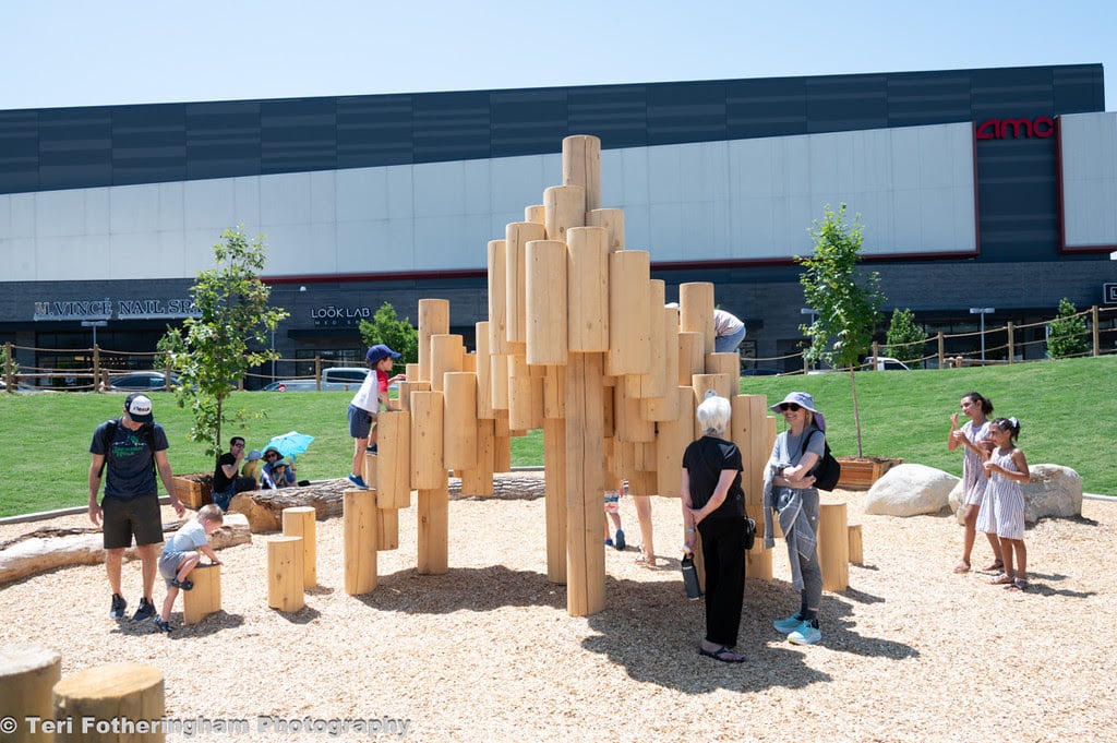 kids play on a climbing attraction at Cloud 9 Park in Denver, Colorado