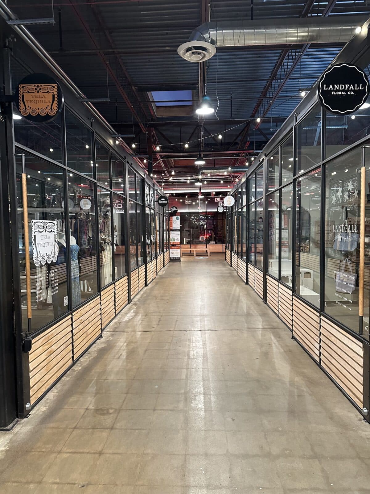 interior entrance to clothing store in Edgewater Public Market