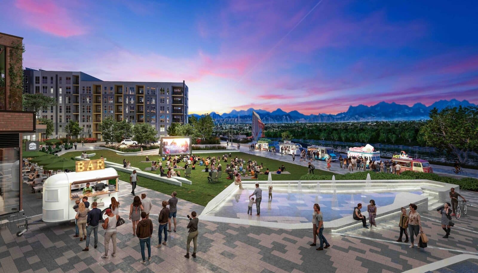 computer rendering of Denargo Market's green space