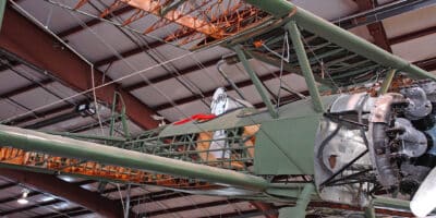 aircraft hanging from ceiling of hangar at the Pueblo Aircraft Museum in Southern Colorado