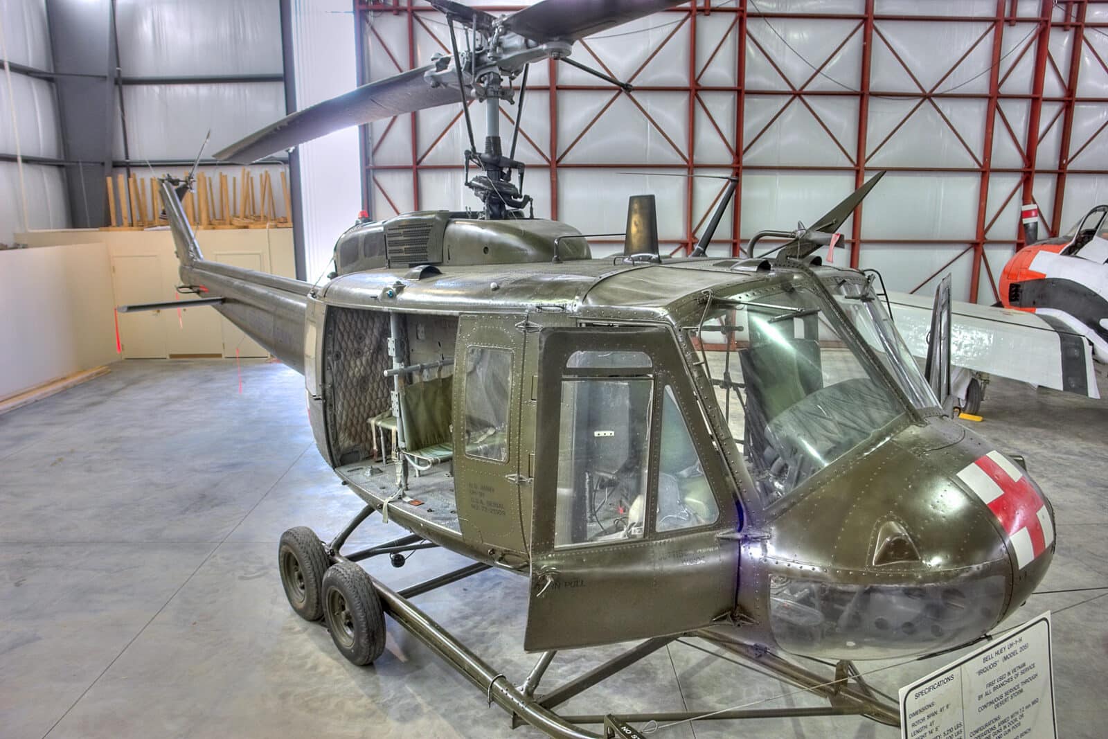 green army helicopter at the Pueblo Aircraft Museum in Southern Colorado
