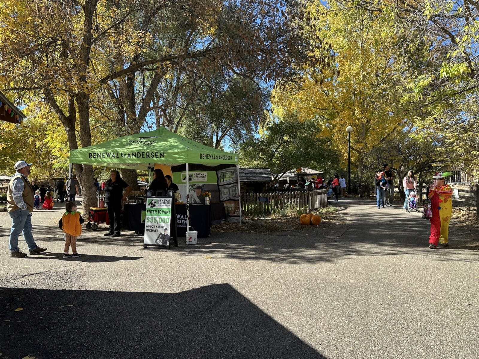 tent set up for trick or treating Pueblo Zoo Boo