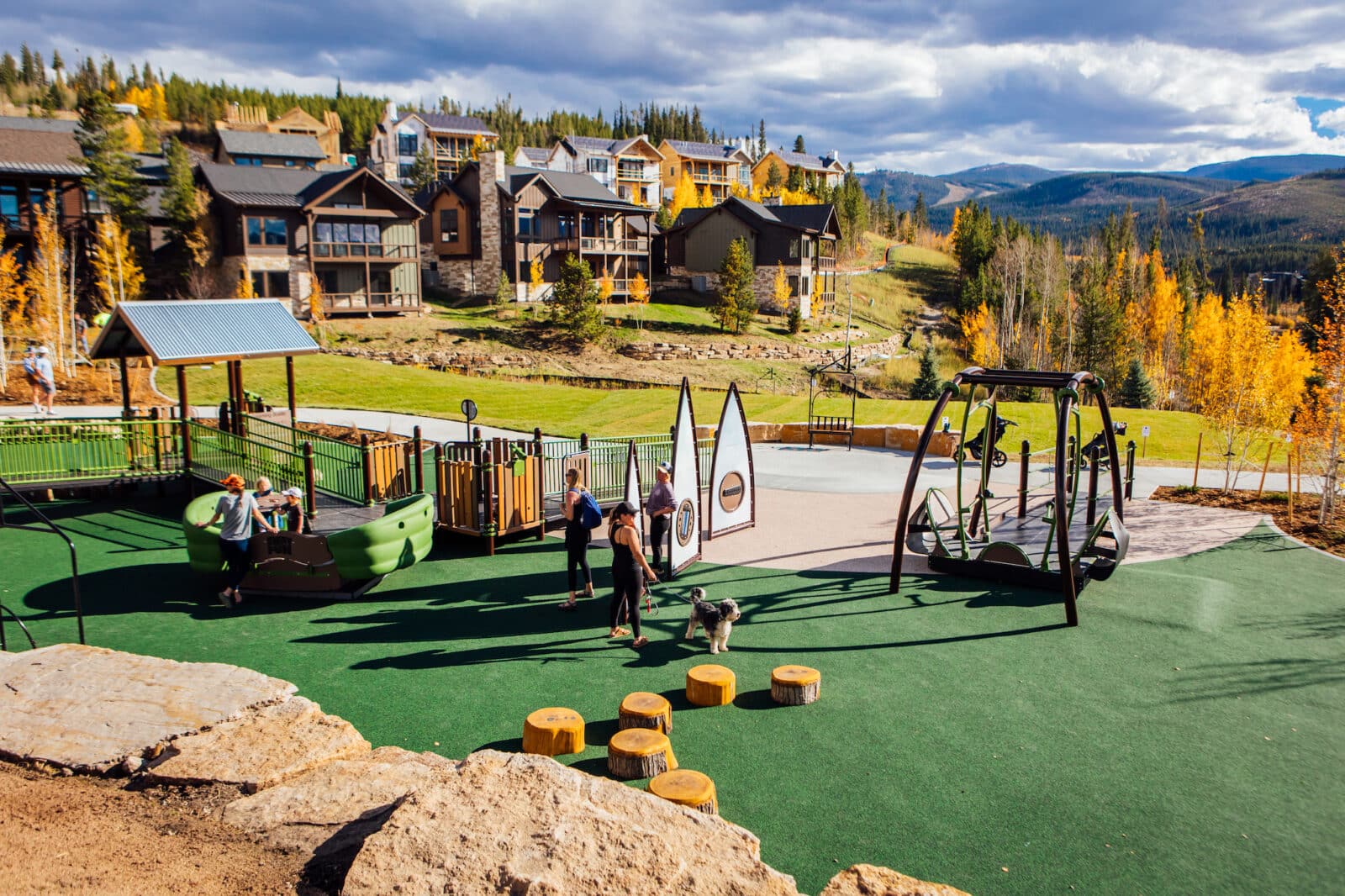 overlooking the adaptive playground at Idlewild Park in Winter Park, Colorado