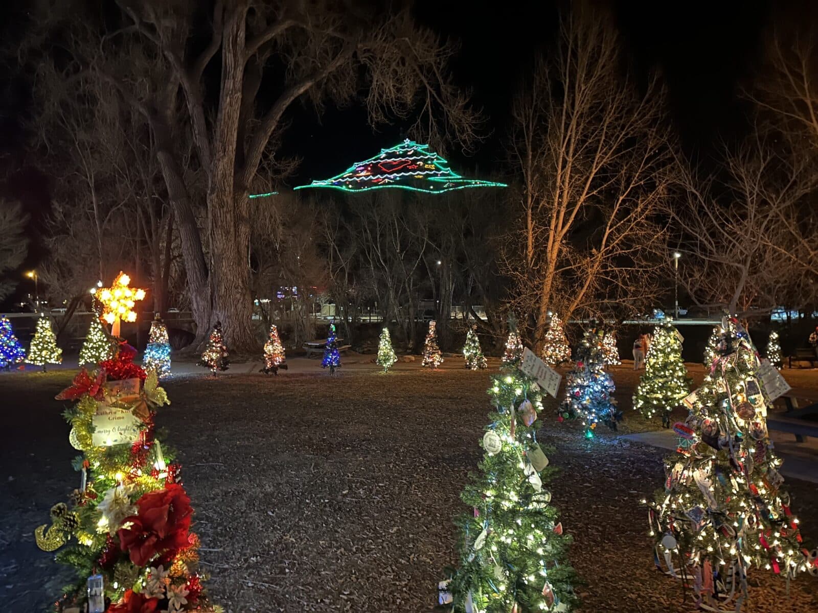 Salida Christmas Mountain behind the Salida Holiday Park