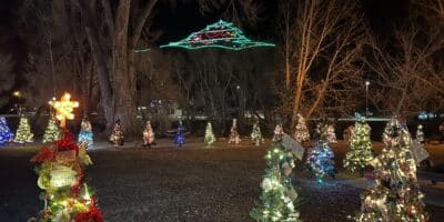 Salida Christmas Mountain behind the Salida Holiday Park
