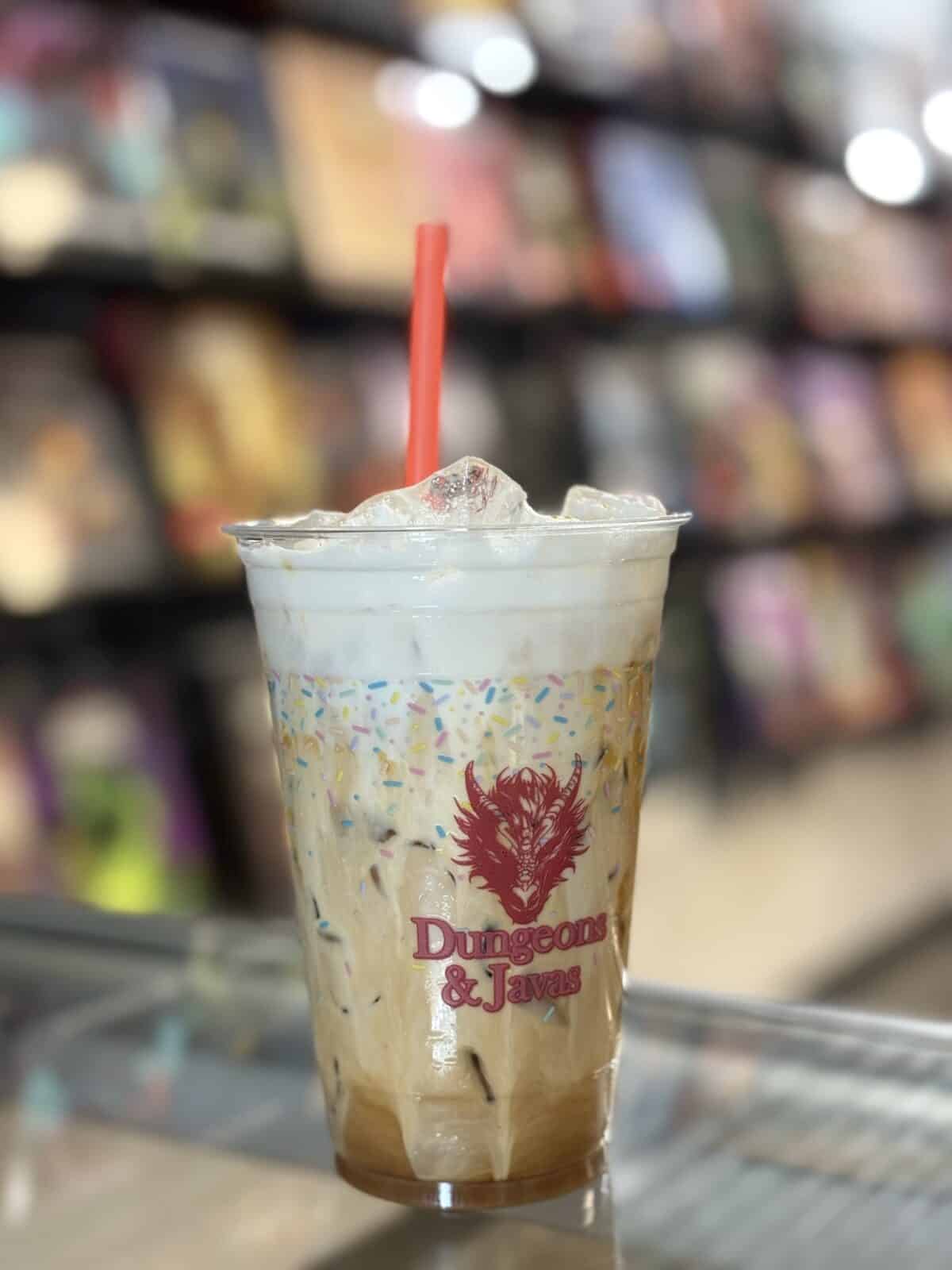Dungeons and Java in Colorado Springs close up of ice cream coffee drink