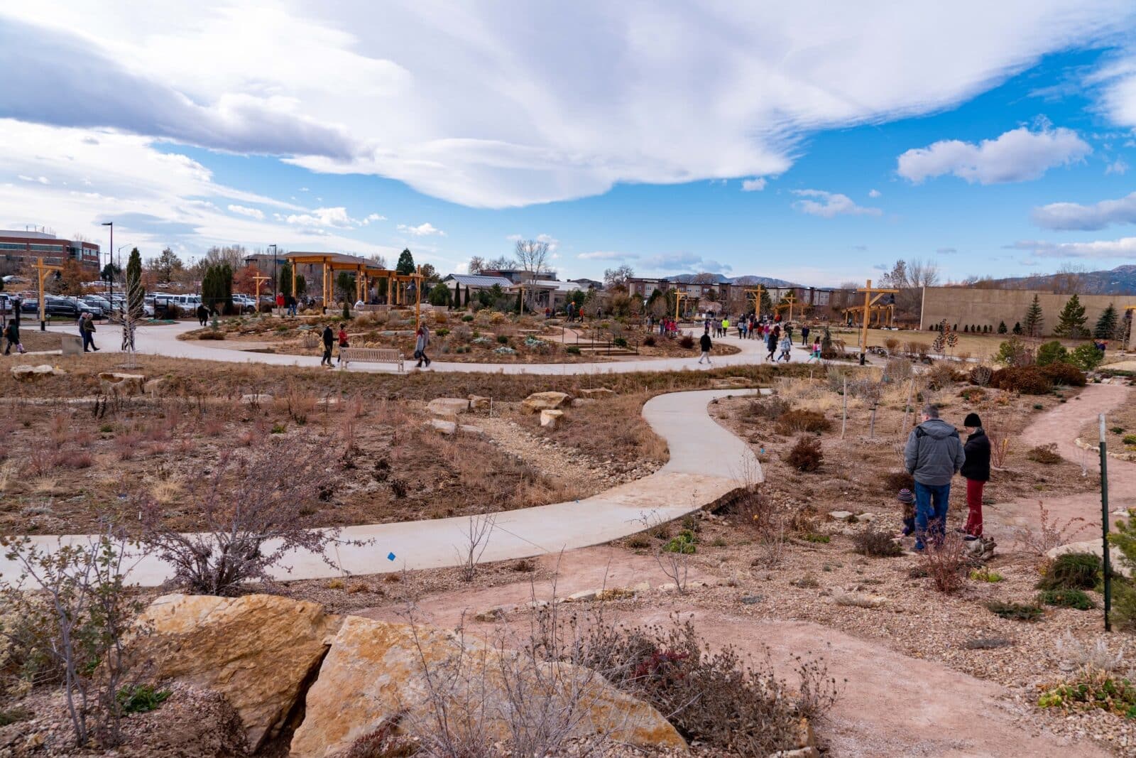 fall photo showing walking path at the Gardens on Spring Creek in Fort Collins