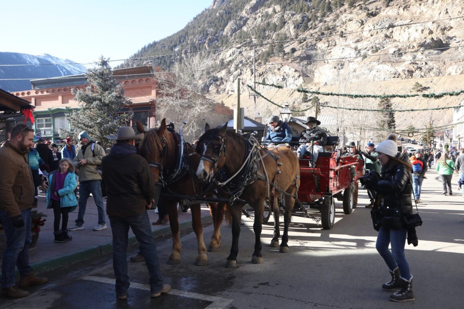 horse-drawn wagon in downtown Georgetown, Colorado
