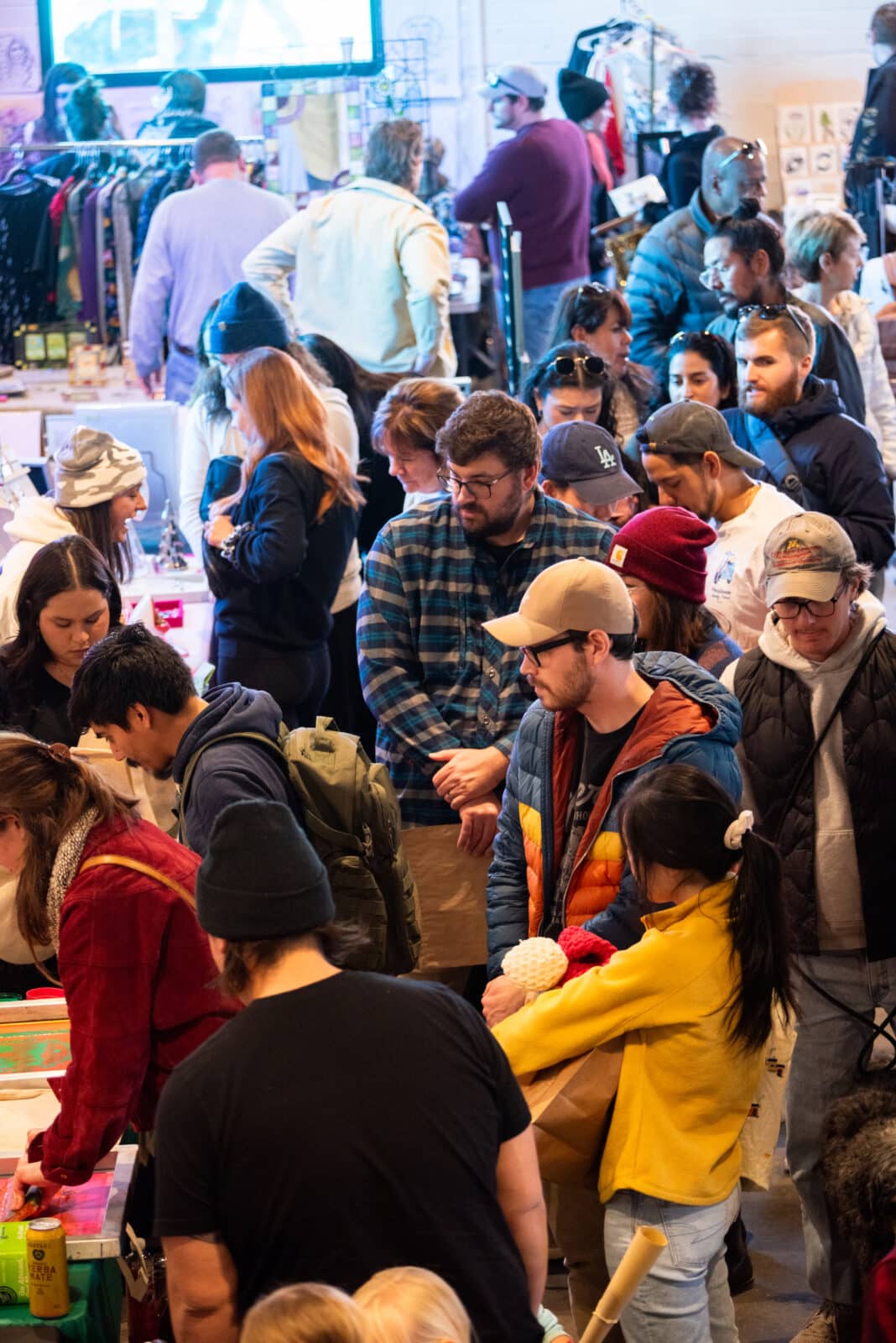 overlooking crowds at It's a RiNo-Ful Life event in December 2024