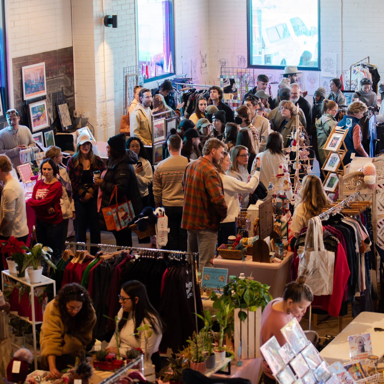 aerial view of crowds at It's a RiNo-Ful Life event in December 2024