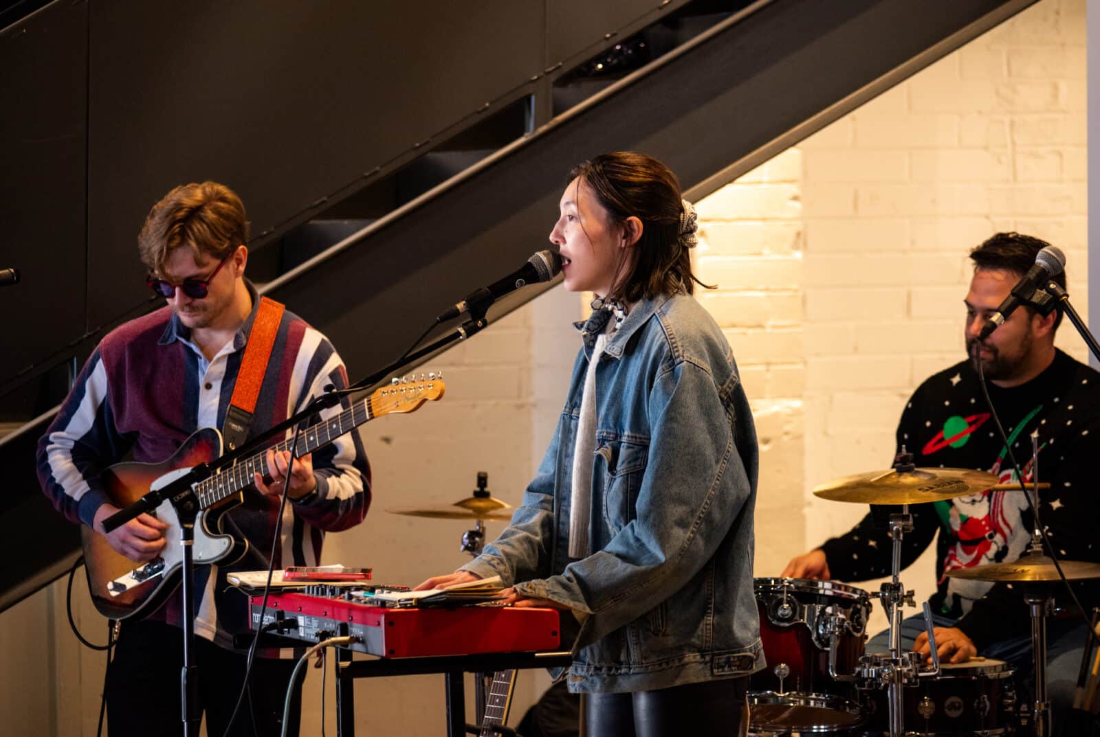 band plays at It's a RiNo-Ful Life event in December 2024