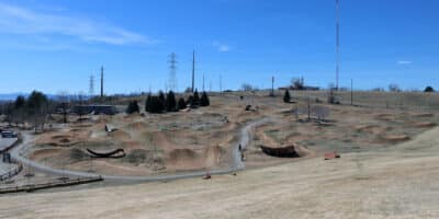 look at dirt jumps, paved tracks, and various courses at Ruby Hill Bike Park