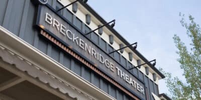 exterior sign reading "Breckenridge Theater"
